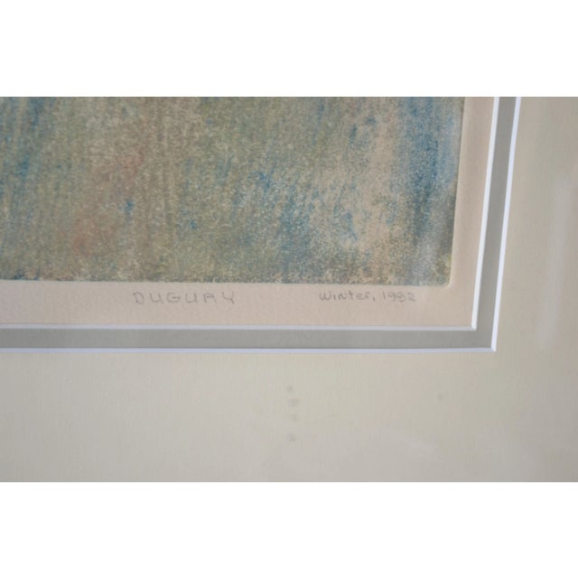 Impressionist 1982 "Eva-The Red Dream Pastel and Water Color Painting by Duguay For Sale - Image 3 of 6