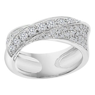 0.75 Carat Diamond Engagement Band 18 Karat Gold Ring by Designer Salvini For Sale