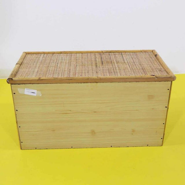 Wood Wood and Bamboo Chest with Woven Storage Cover For Sale - Image 7 of 8