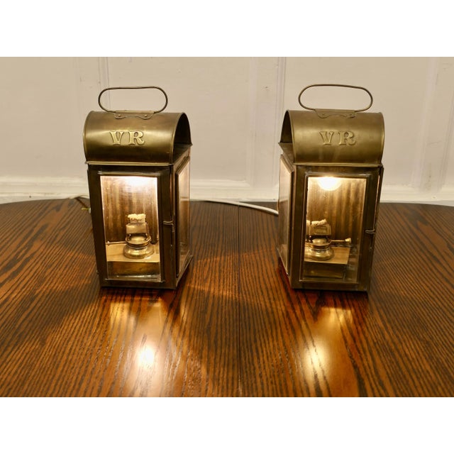 Metal Large Wall Lanterns in Brass, Set of 2 For Sale - Image 7 of 10