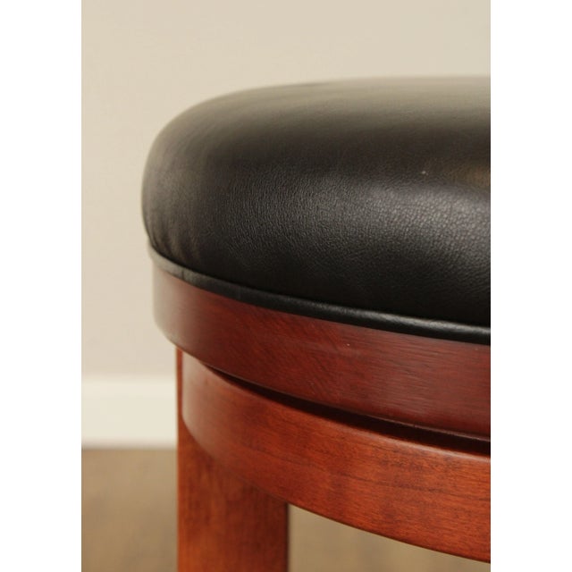 Zimmerman Chair Shop Leather Upholstered Cherry 'Milano' Swivel Bar