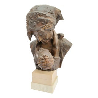 Vintage Mid-Century Bronze Maternity Sculpture by Antonio Merente, 1960s For Sale