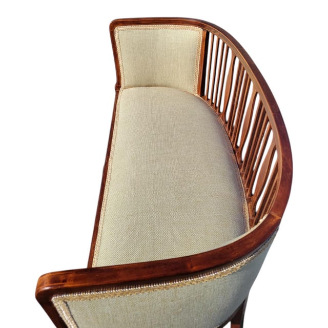 1920s Edwardian English Window Bench Refinished Upholstered Seat For Sale - Image 11 of 18