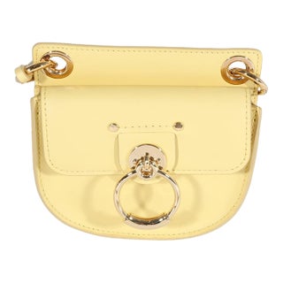 Yellow Leather The Mini Flat Pouch For Sale