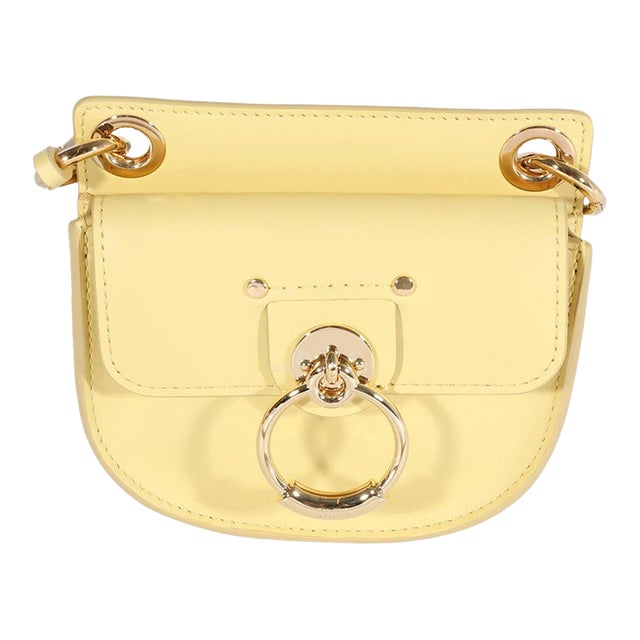 Yellow Leather The Mini Flat Pouch For Sale