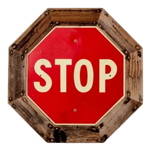 Vintage Stop Sign With Barn Wood