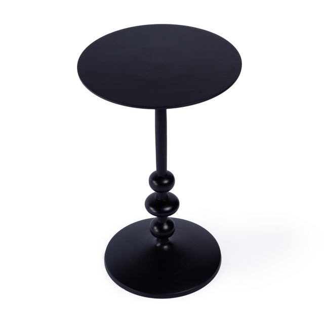 Metal Zora Outdoor 12 in. W Round Pedestal Base Side Table, Metal Outdoor Finish For Sale - Image 7 of 7