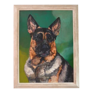Emilie Touraine Oil Painting of a German Shepherd