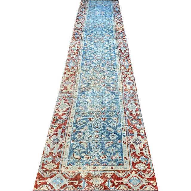 1930s Vintage Old Persian Malayer Runner Rug 3x16 For Sale - Image 10 of 11