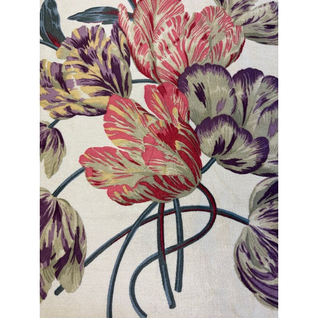 1990s Pair of 1990s Velvet Floral Print Fabric Remnants For Sale - Image 5 of 6