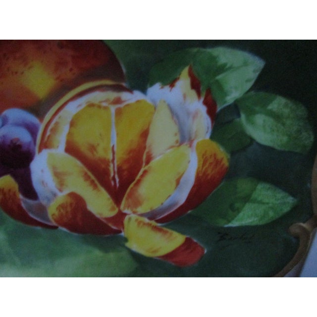 Early 20th Century Limoges Coronet Green Decorative Plate with Hangar, Gilt Edge For Sale - Image 5 of 6