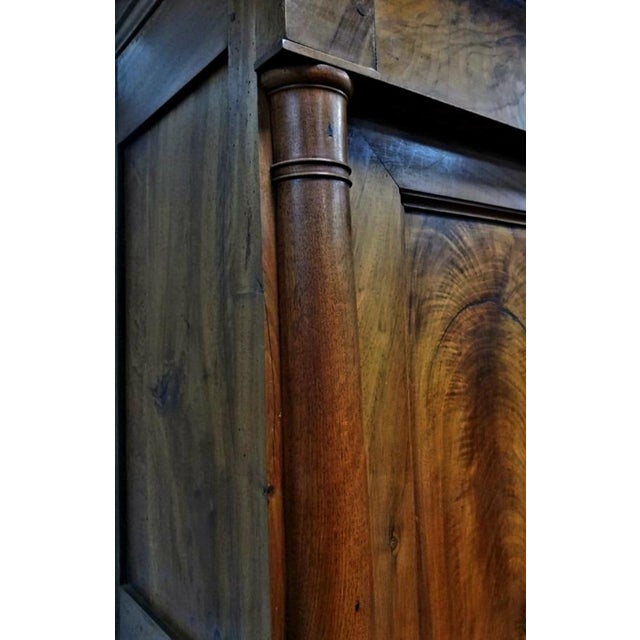 Wood Mid-19th Century Empire Style Walnut Credenza and Cabinet For Sale - Image 7 of 8