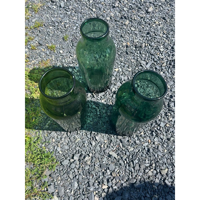 Antique Green Large German Pickling Jars -Set of 3 For Sale - Image 12 of 12