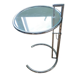 Vintage Eileen Gray E1027-Style Adjustable Chrome Side Table, Circa 1970s–1980s For Sale