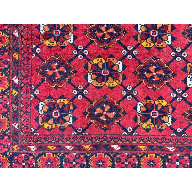 Red Afghan Andkhoy Hand-Knotted Wool Rug - 6'7" X 9'1" For Sale - Image 9 of 12
