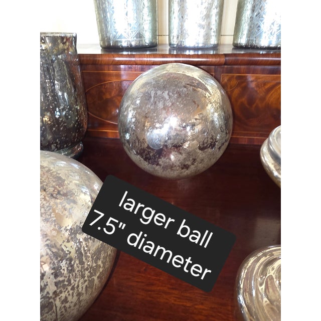 Glass Collection of Vintage Mercury Glass Items For Sale - Image 7 of 10