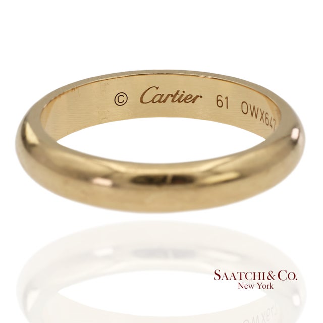 18k 750 Solid Yellow Gold Cartier Band Ring, Size 9.5 For Sale In New York - Image 6 of 10