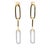 Paperclip Diamond Earrings in Yellow Gold - 2 Pieces For Sale - Image 4 of 6