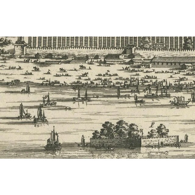 17th Century A Detailed Engraving of Guangzhou, 1674 For Sale - Image 5 of 7