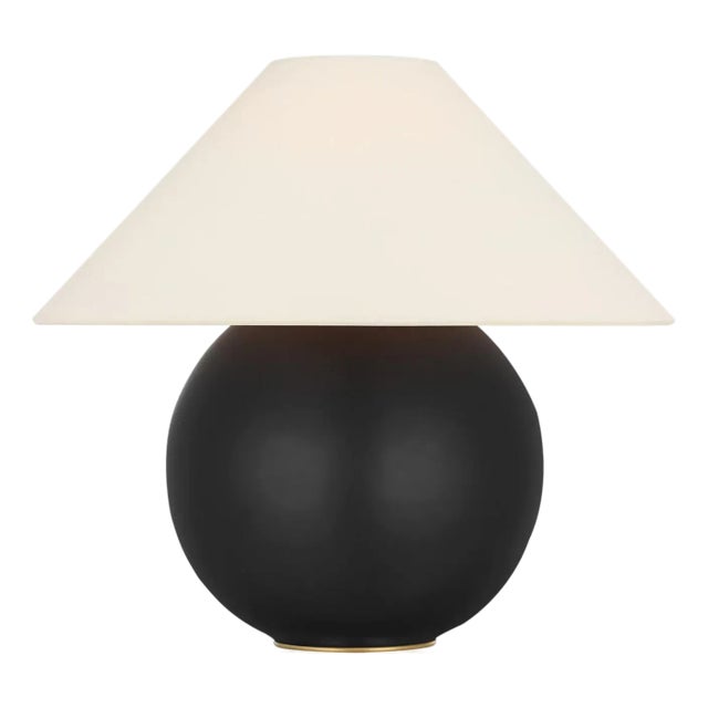 Kelly Wearstler by Visual Comfort Signature Lindo 14" Accent Lamp in Nocturne with Linen Shade For Sale
