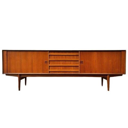 Mid-Century Danish Teak Lowboard with Roller Doors by Oswald Vermaercke for V-Form, 1950s For Sale - Image 13 of 13