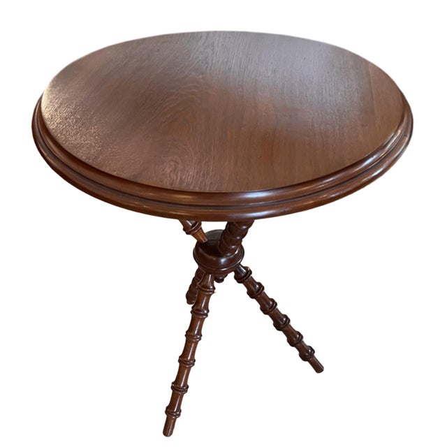 Antique English Mahogany Bobbin Table with Tripod Legs, 1800s For Sale - Image 3 of 5
