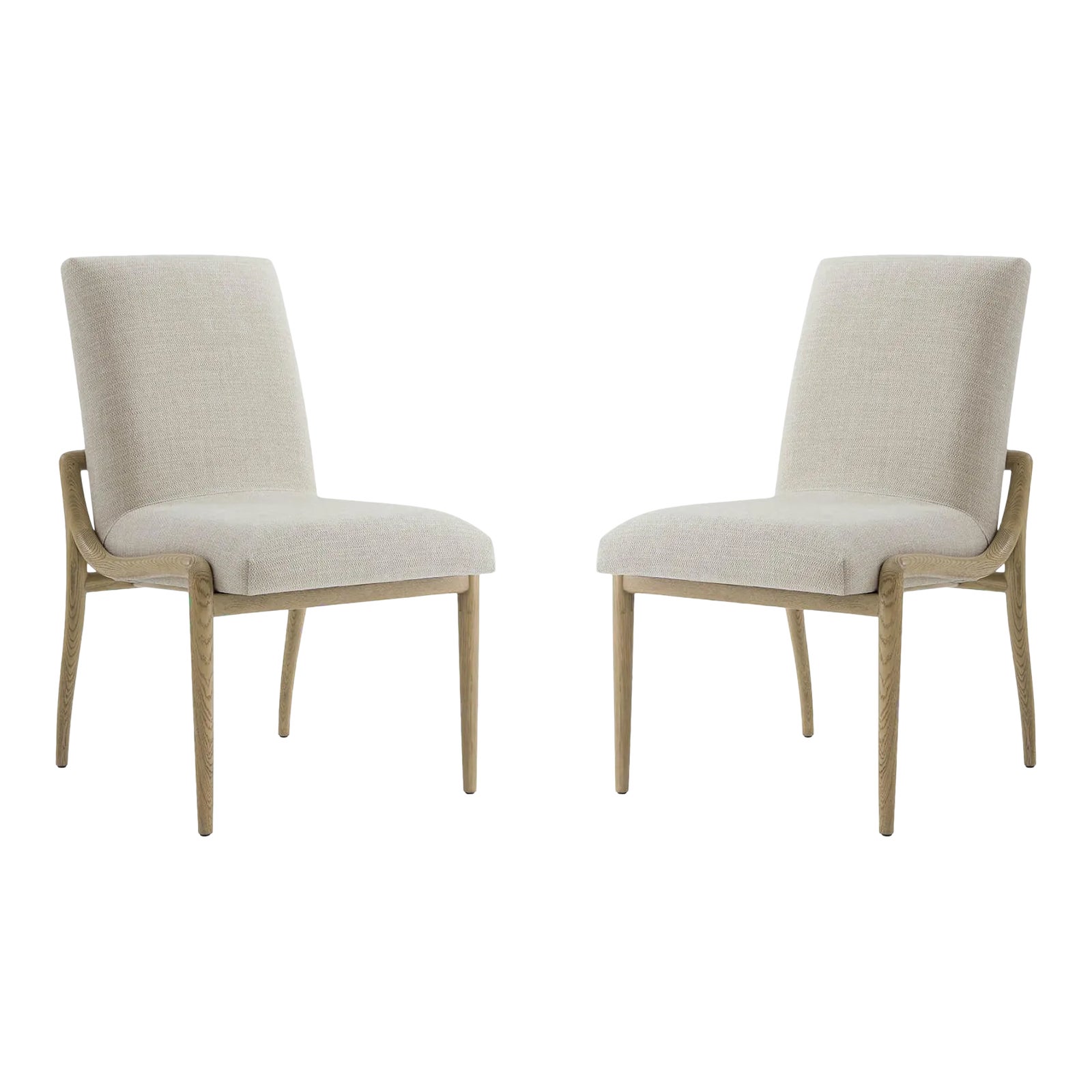 Organic Modern Oak Dining Chairs - a Pair | Chairish