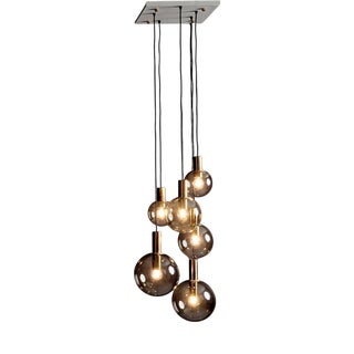 Cascade Pendant with Six Globes from Glashütte Limburg, 1970s For Sale