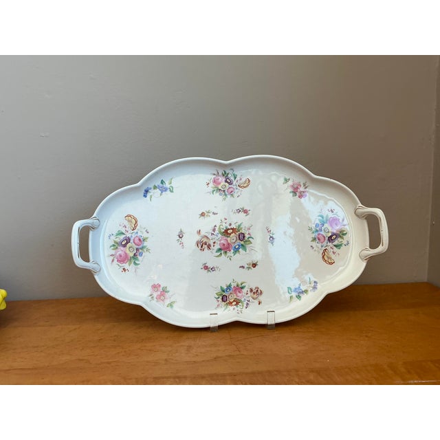 Vintage Coalport Glazed Ceramic Floral Tray For Sale - Image 9 of 12
