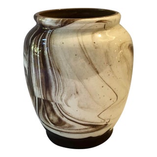 Vintage Handmade Marbled Vase For Sale