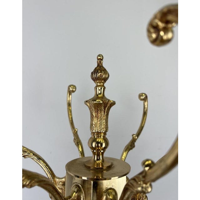 Vintage French Ornate Brass Coat Rack For Sale - Image 5 of 14