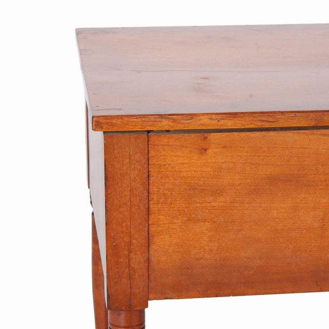Brown Antique Sheraton Cherry 2-Drawer Stand With Sandwich Glass Knobs C1840 For Sale - Image 8 of 18