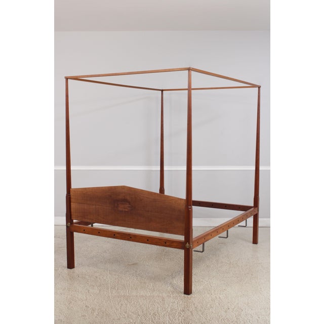 1990s Eldred Wheeler Full Size Cherry Rope Style Poster Canopy Bed For Sale - Image 5 of 14