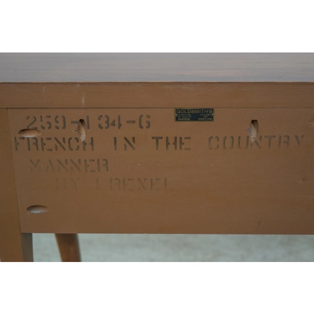 Drexel Country French Walnut 3 Drawer Sofa Table For Sale - Image 12 of 12