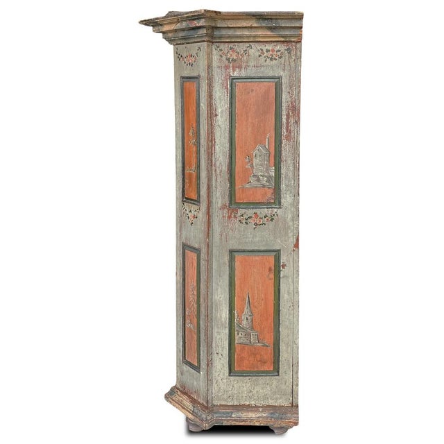 Gustavian (Swedish) Painted 2-Door Wardrobe, 1804 For Sale - Image 3 of 18