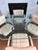 Vintage Cal-Style Bronzed Chrome & Glass Dining Set With Rolling Armchairs — Set of 5 For Sale - Image 6 of 14