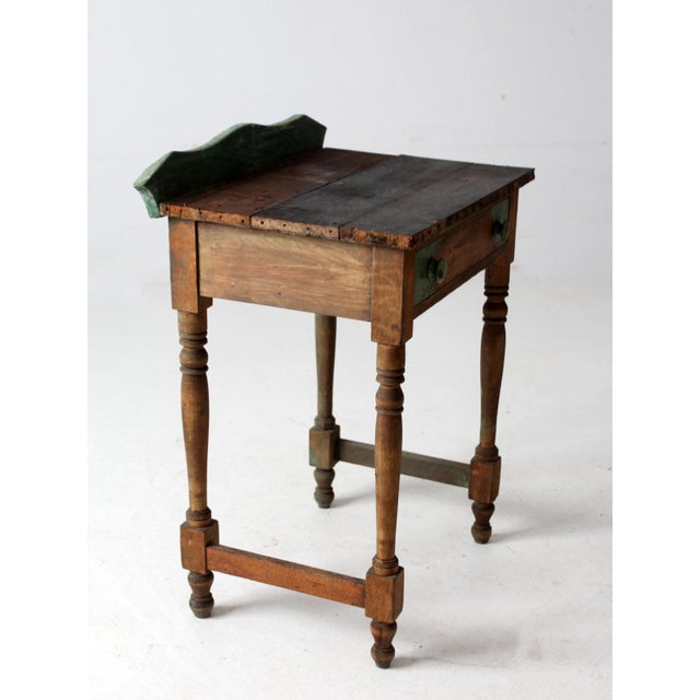 Antique Primitive Farmhouse Side Table For Sale - Image 11 of 15