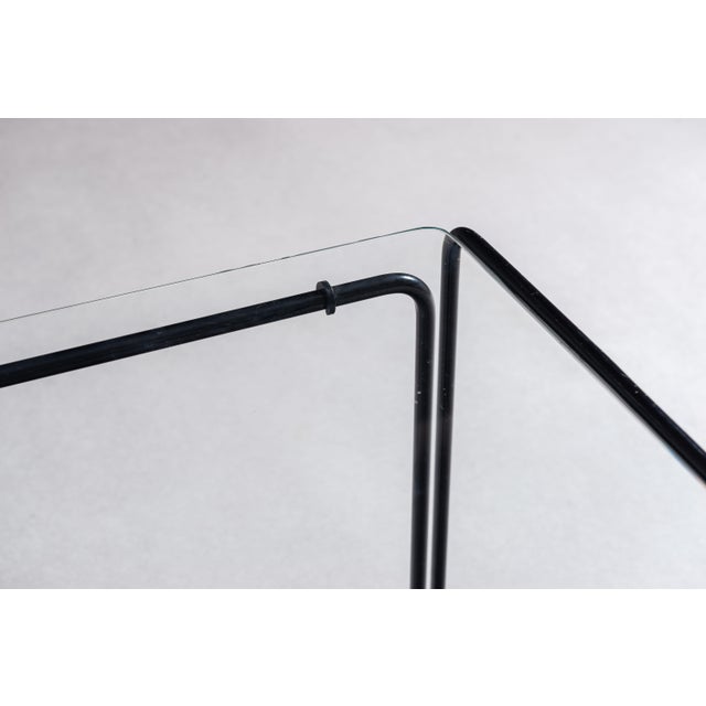 Vintage Wireframe Side Table with Glass Top, 1980s For Sale - Image 6 of 8