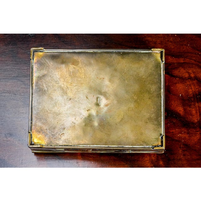 Luminous Vintage Mid Century Abalone Shell Brass Jewelry Trinket Box For Sale - Image 11 of 12