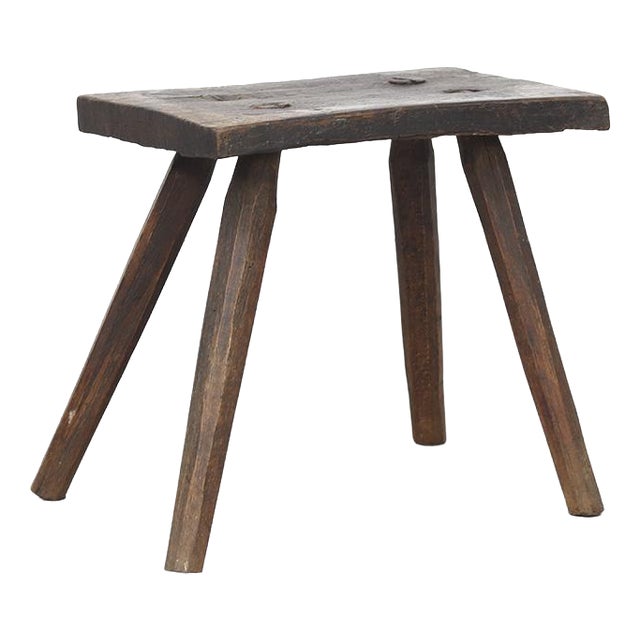 Antique Wabi Sabi Primitive Stool or Side Table For Sale