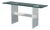Modern Glass Top Console Table With Lucite and Steel Base For Sale