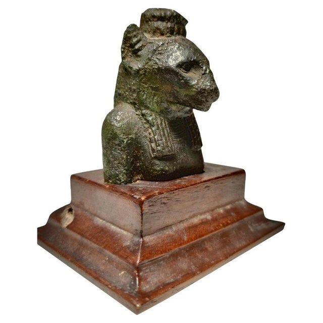 Egyptian Bronze Seckhmet Lion-Headed Goddess Figure For Sale - Image 18 of 18