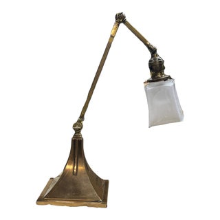 1910s Brass and Bronze Piano Table Lamp For Sale
