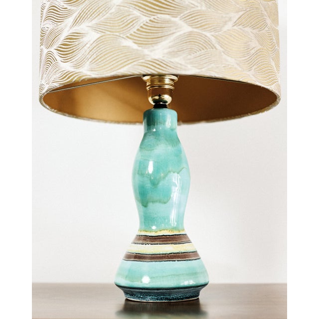 Artisan Table Ceramic Lamp, 1970s, in Restored conditions. Designed 1970 to 1979 European Plug (up to 250V).The wiring of...