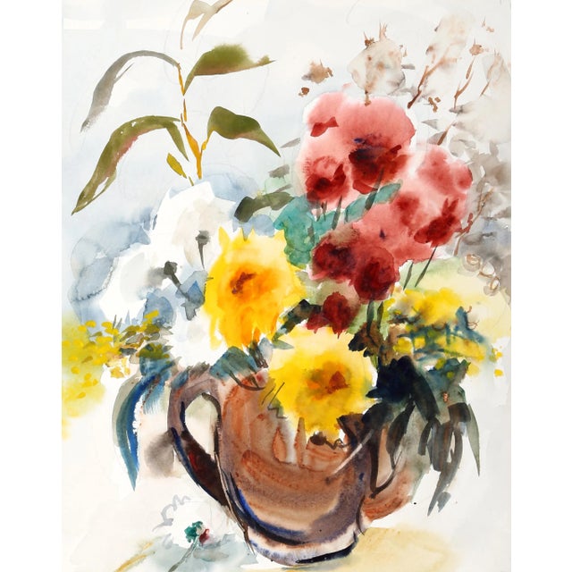 This stunning display of a varied floral arrangement is a fine example of the floral still lifes found throughout the work...