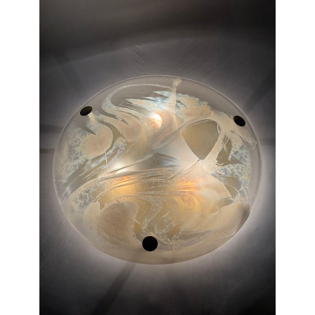 Hollywood Regency Marble Murano Glass Flush Mount by Egon Hillebrand for Hille, Germany, 1960s For Sale - Image 3 of 11