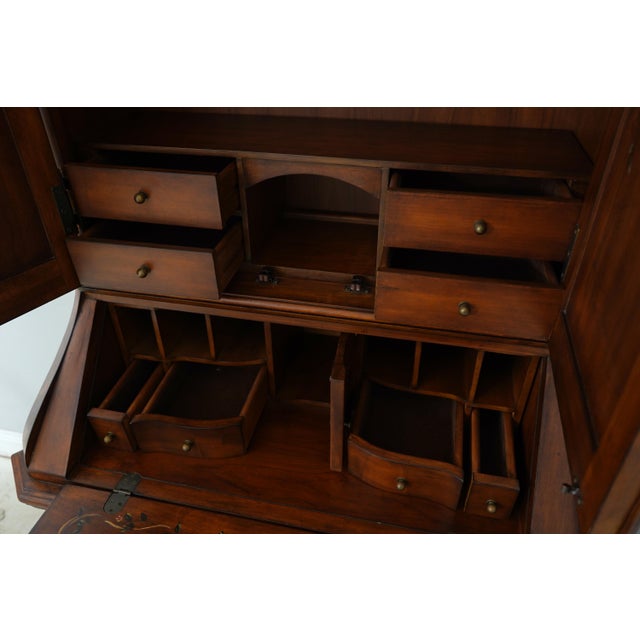 1990s Ethan Allen Venetian Decorated Secretary Desk For Sale - Image 5 of 18