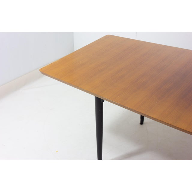 Wood Mid-Century Modern Rounded Dining Table, 1960s For Sale - Image 7 of 9