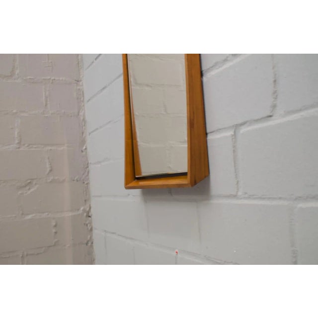 Brown Mid-Century Scandinavian Modern Wooden Wall Mirror, 1960s For Sale - Image 8 of 9