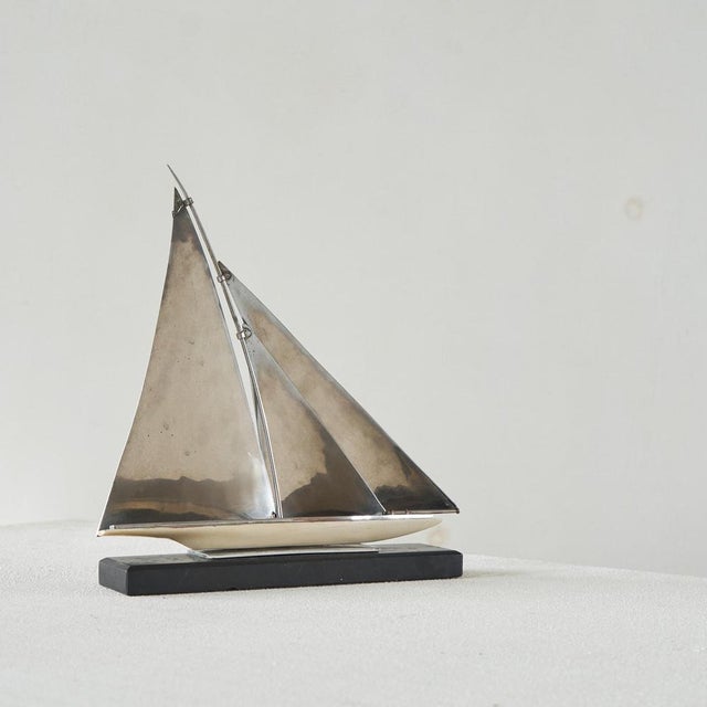 Gold Art Deco Miniature Dragon Sailing Boat, 1950s For Sale - Image 8 of 11